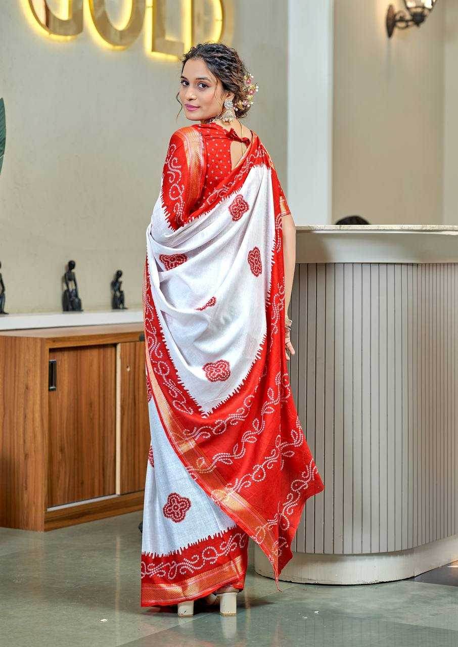 Bandhani Printed Cotton Sarees - MYLUXURY LANE ENTERPRISE